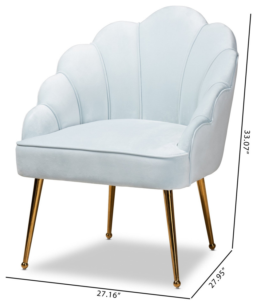 Contemporary Accent Chair  Golden Legs  Velvet Seat With Unique Channeled Back   Midcentury   Armchairs And Accent Chairs   by Declusia  Houzz