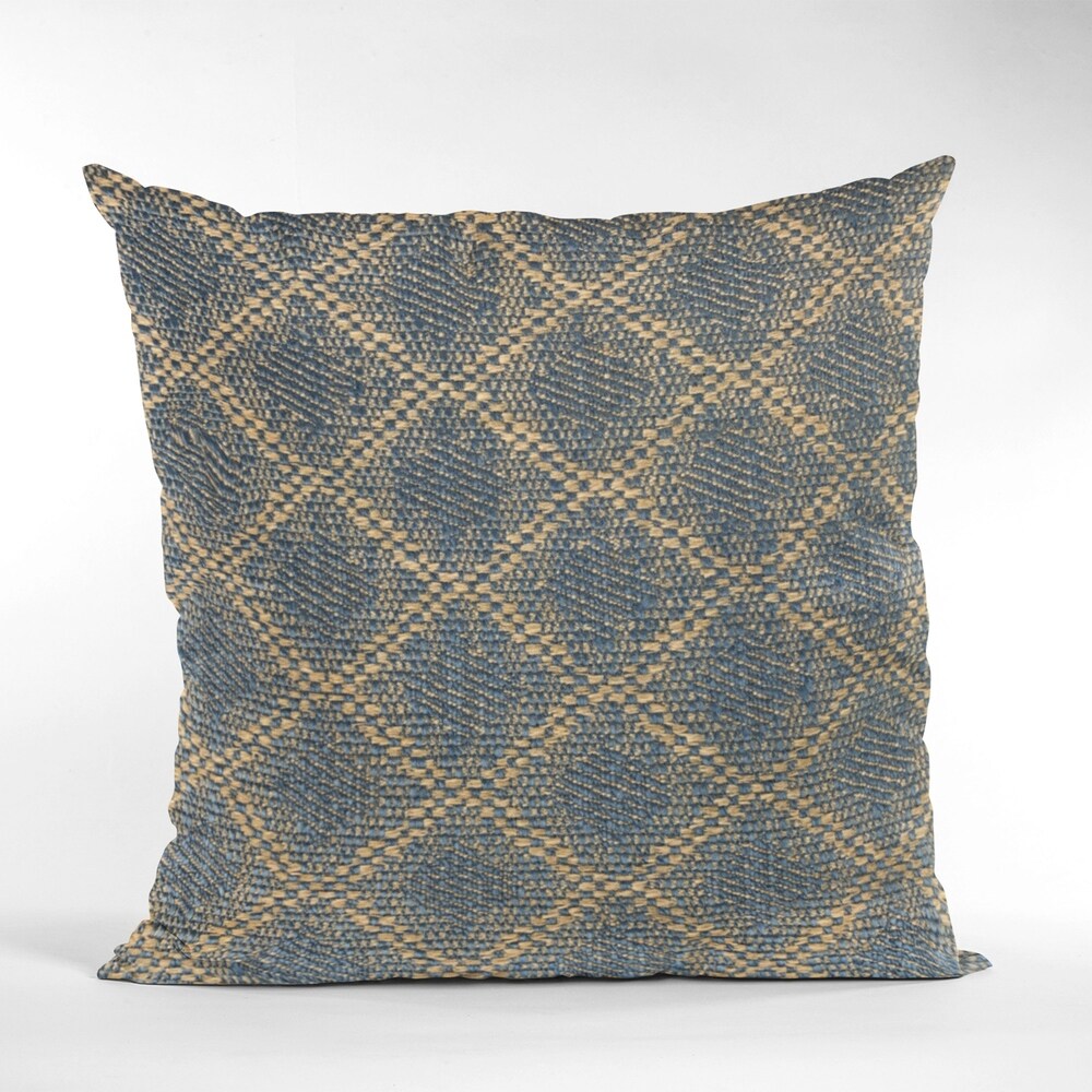 Plutus Blue Diamond Cut Diamond Luxury Throw Pillow