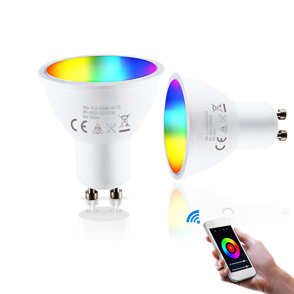 Wifi Smart Light Bulb 5w Indoor Wireless Spotlight 2800k-6200k Rgb Colorful Led Light Cup App Remote Control Voice Control Compatible With Google Home