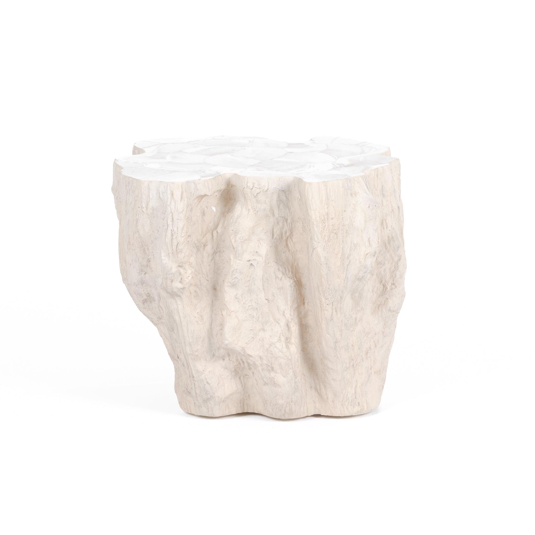 Camilla Fossilized Clam Side Table