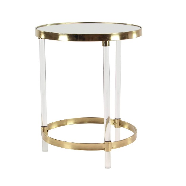 Contemporary Acrylic Accent Table Gold Olivia amp May