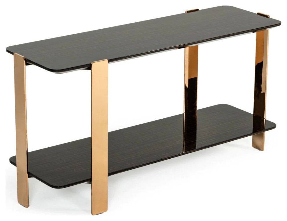 Jones Modern Ebony and Rosegold Console Table   Contemporary   Console Tables   by Rustic Home Furniture Deco  Houzz