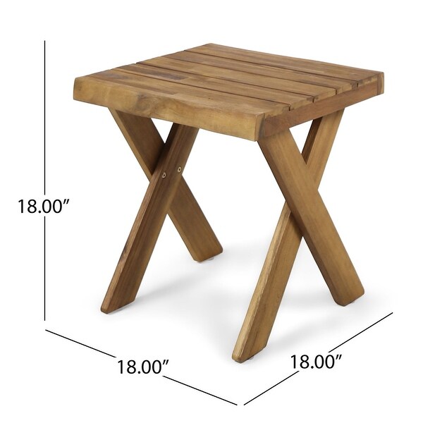 Patio Side Table With A Classic Cross Base