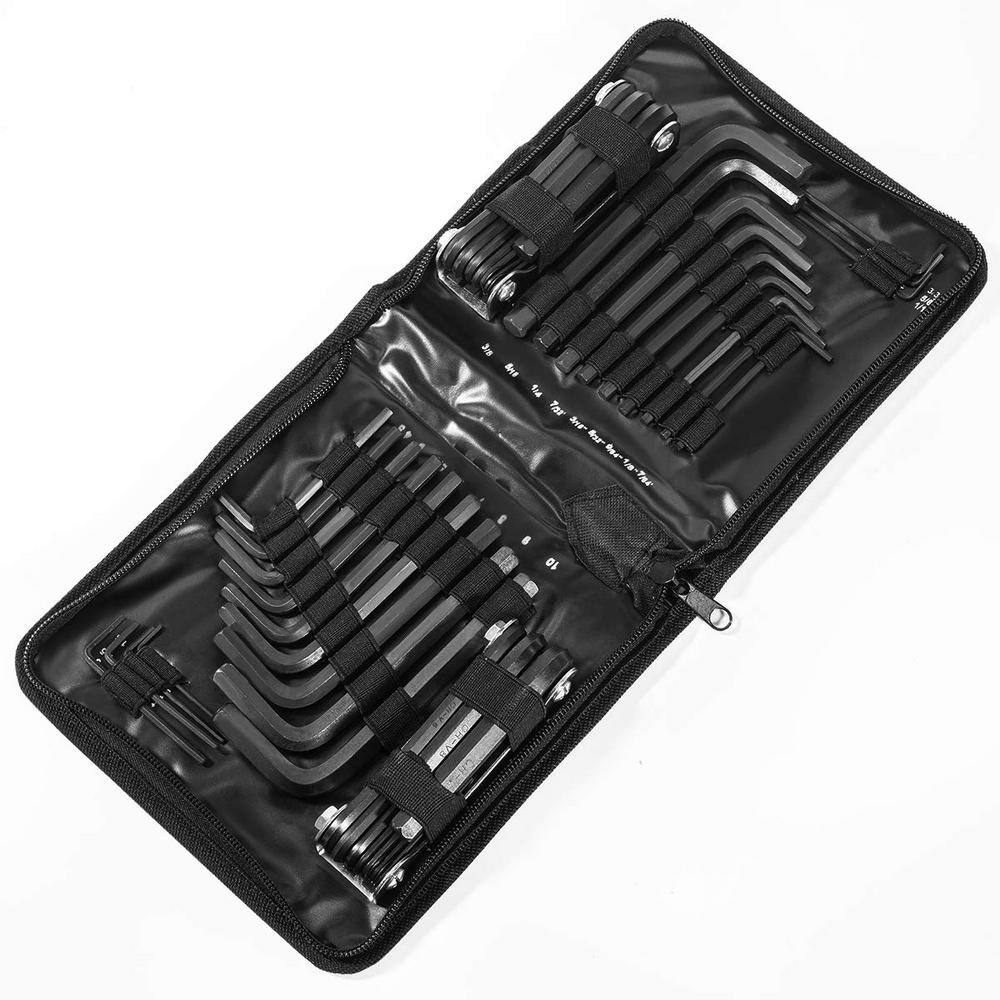 XtremepowerUS SAEMetric Combo Long and Short Arm Folding Hex Key Allen Wrench Set (45-Piece) 33003-XP