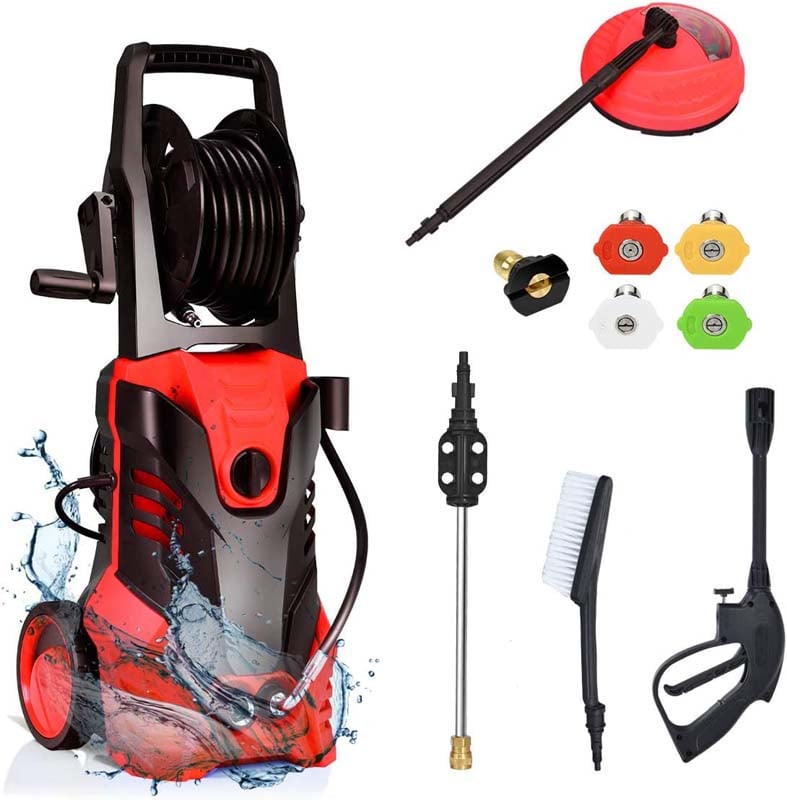 3000PSI Electric Pressure Washer, 2000W 2.0 GPM Portable Electric Power Washer with 5 Nozzles