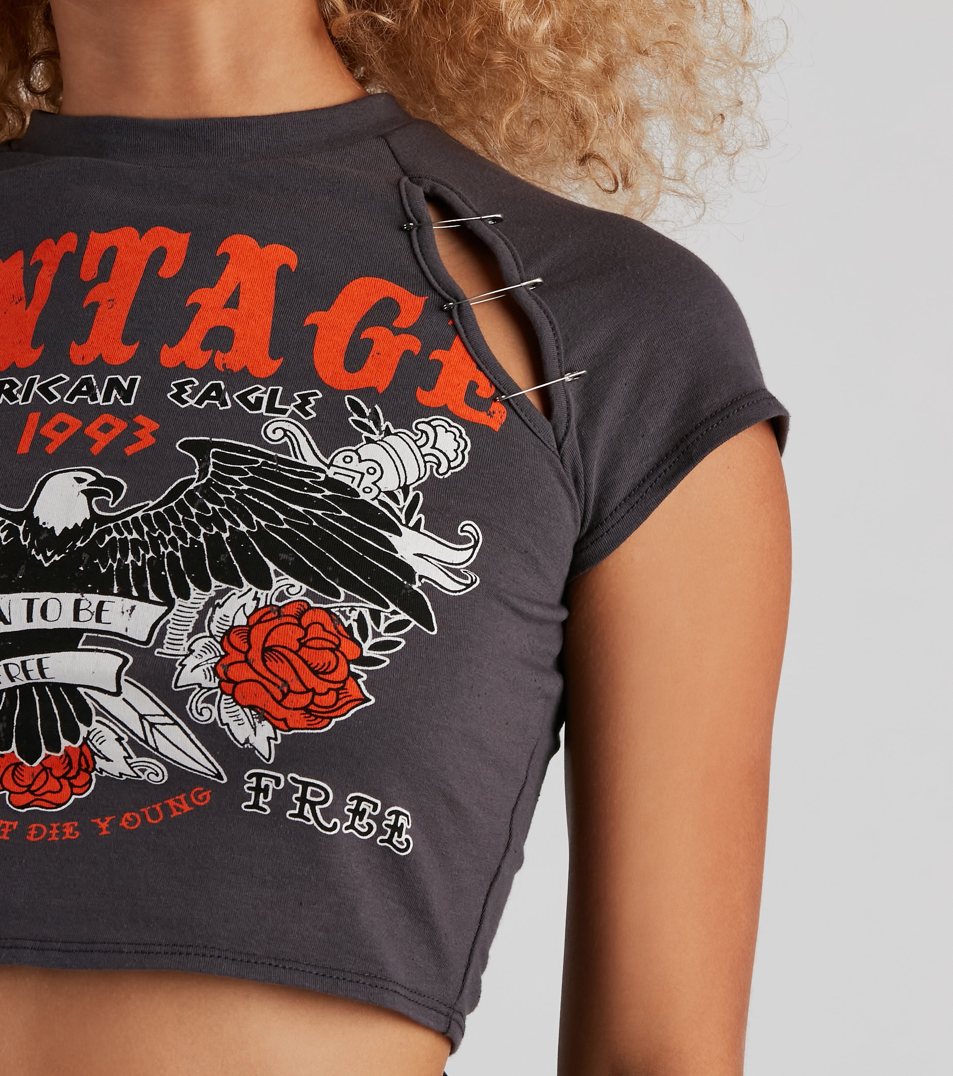 Americana Raglan Graphic Crop Tee