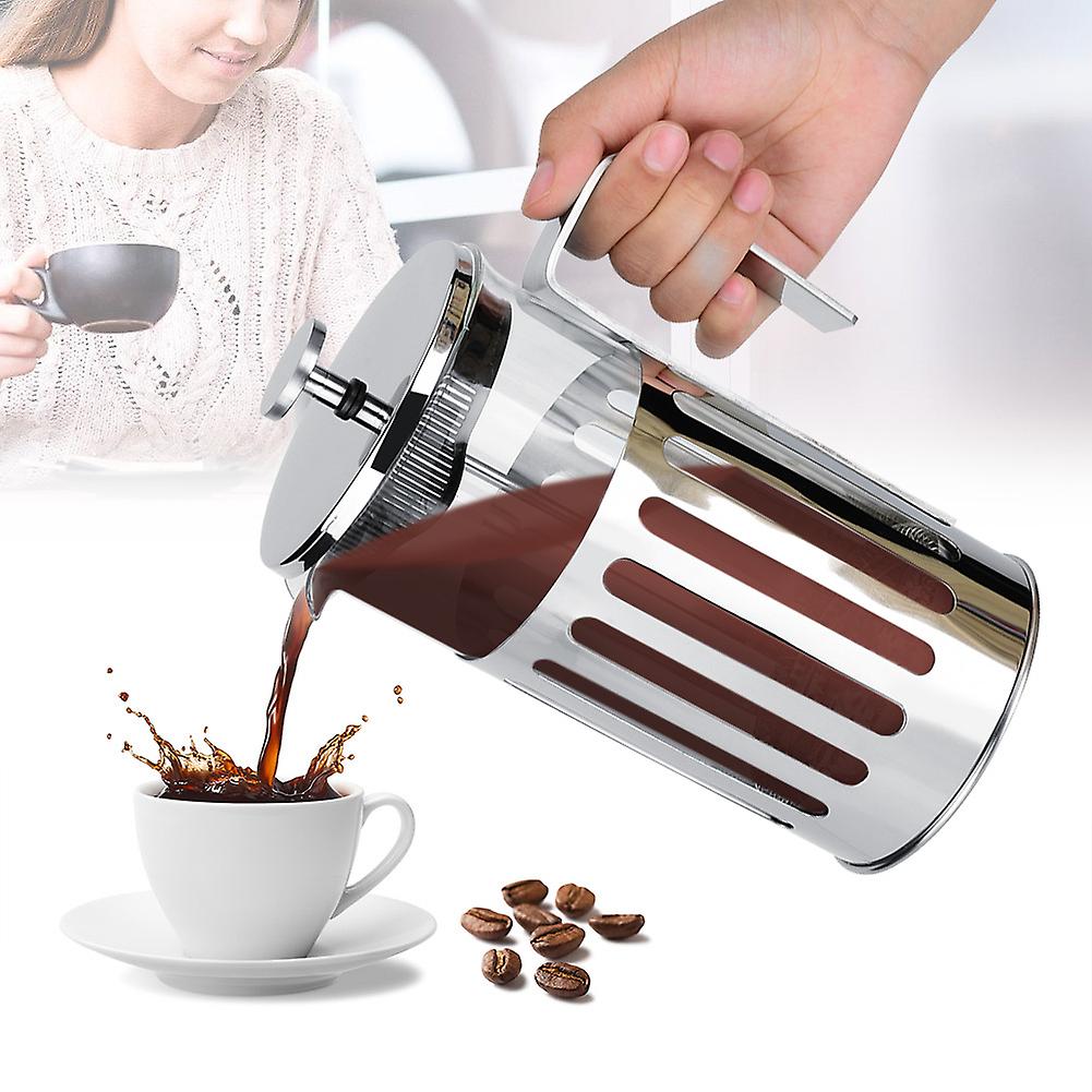 Stainless Steel Glass French Press Filter Coffee Pot Household Tea Maker(1000ML)