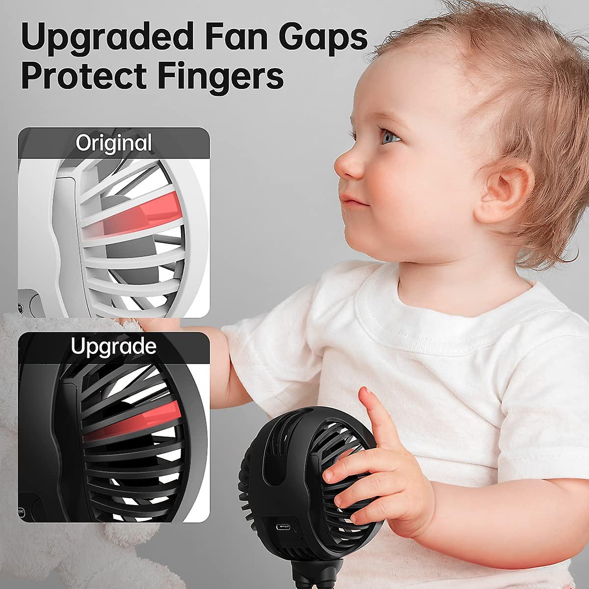 Mini Clip-on Pram Fan For Baby， Small Portable Rechargeable Fan， Usb Cooling Fan With 3 Adjustable Speeds And Flexible Tripod For Travel， Car Seat， Ca