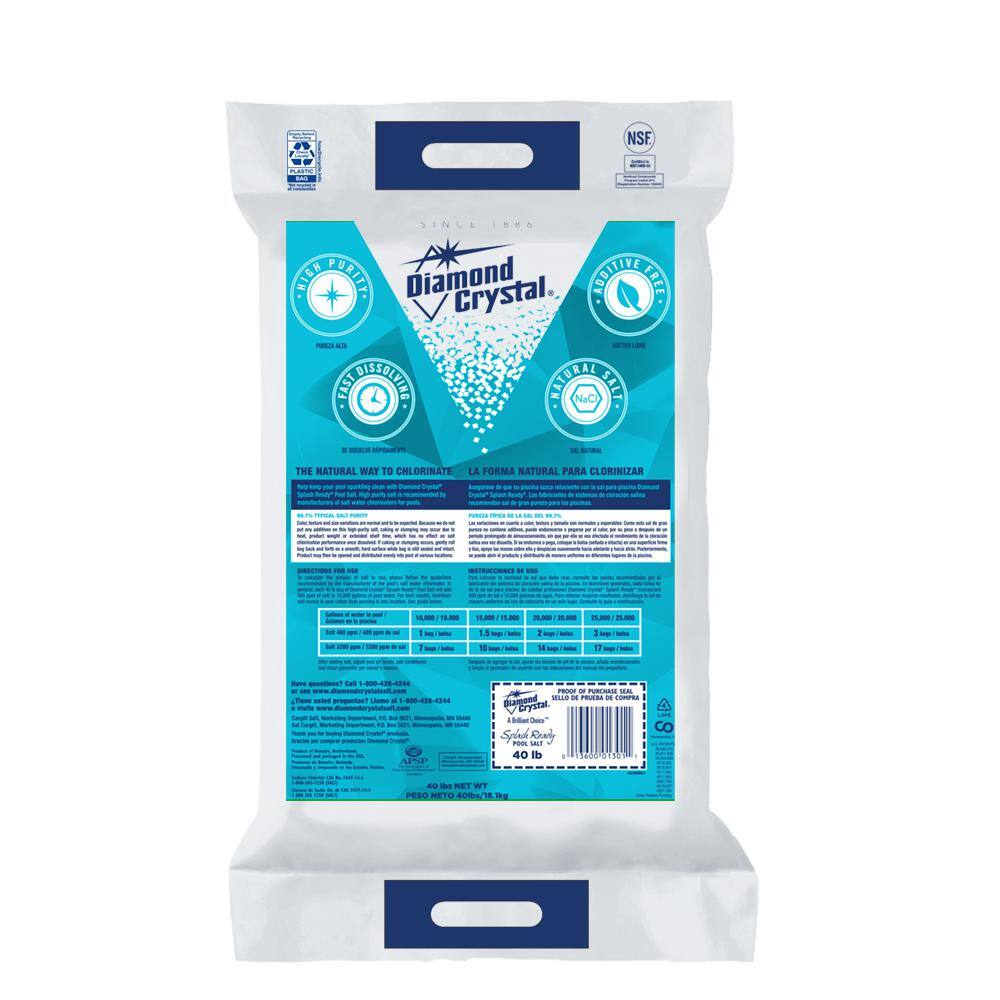 Diamond Crystal Splash Ready 40 lb. Pool Salt 110002702