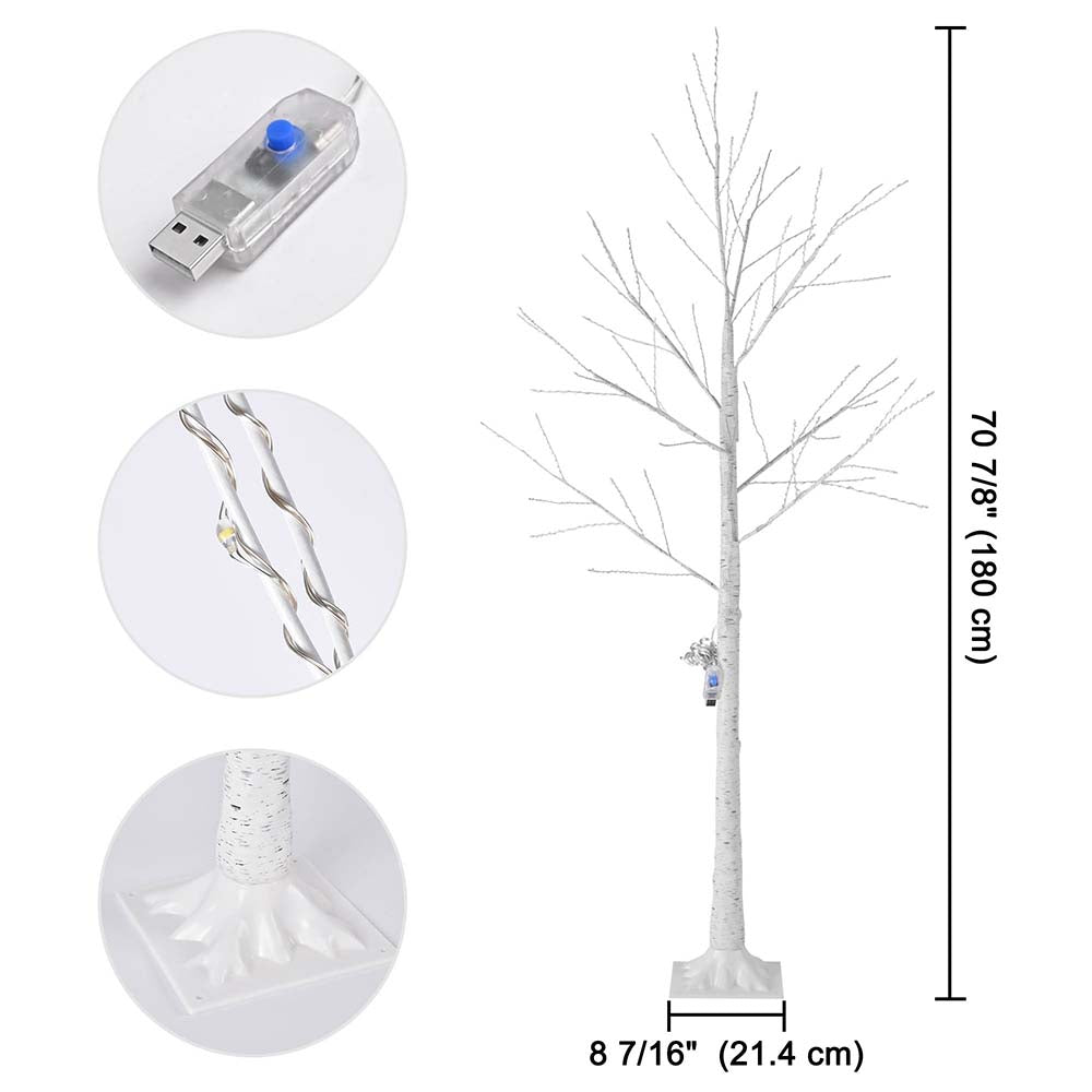 Yescom Lighted Twig Birch Tree Remote Control Christmas Decoration