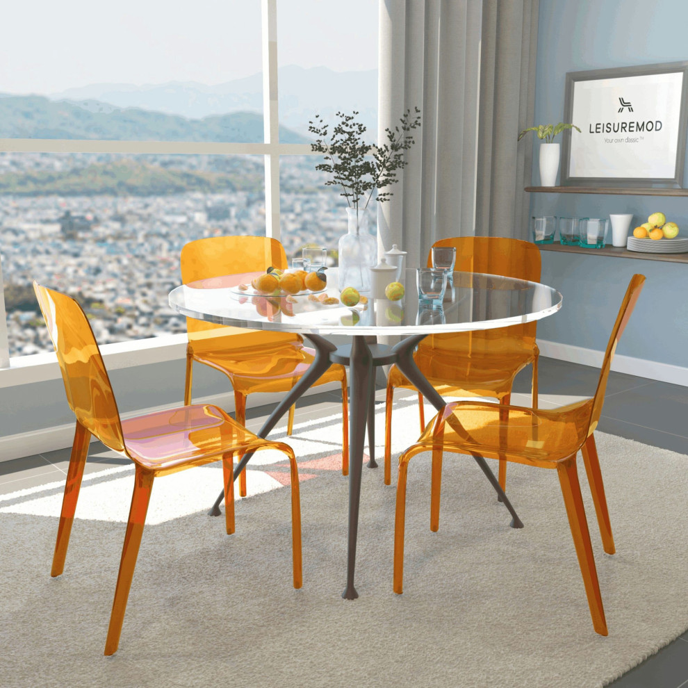 Leisuremod Murray Modern Dining Chair  4 Piece Set   Contemporary   Dining Chairs   by Timeout PRO  Houzz