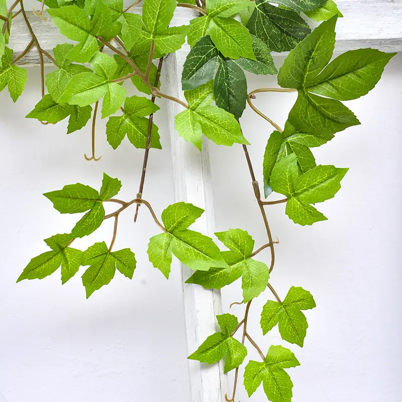 Artificial Wisteriac  artificial green grape leaves other Boston ivy vines decoration