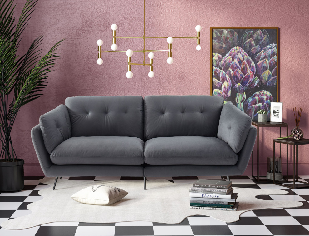 Divani Casa Cody Modern Gray Fabric Sofa   Midcentury   Sofas   by Vig Furniture Inc.  Houzz