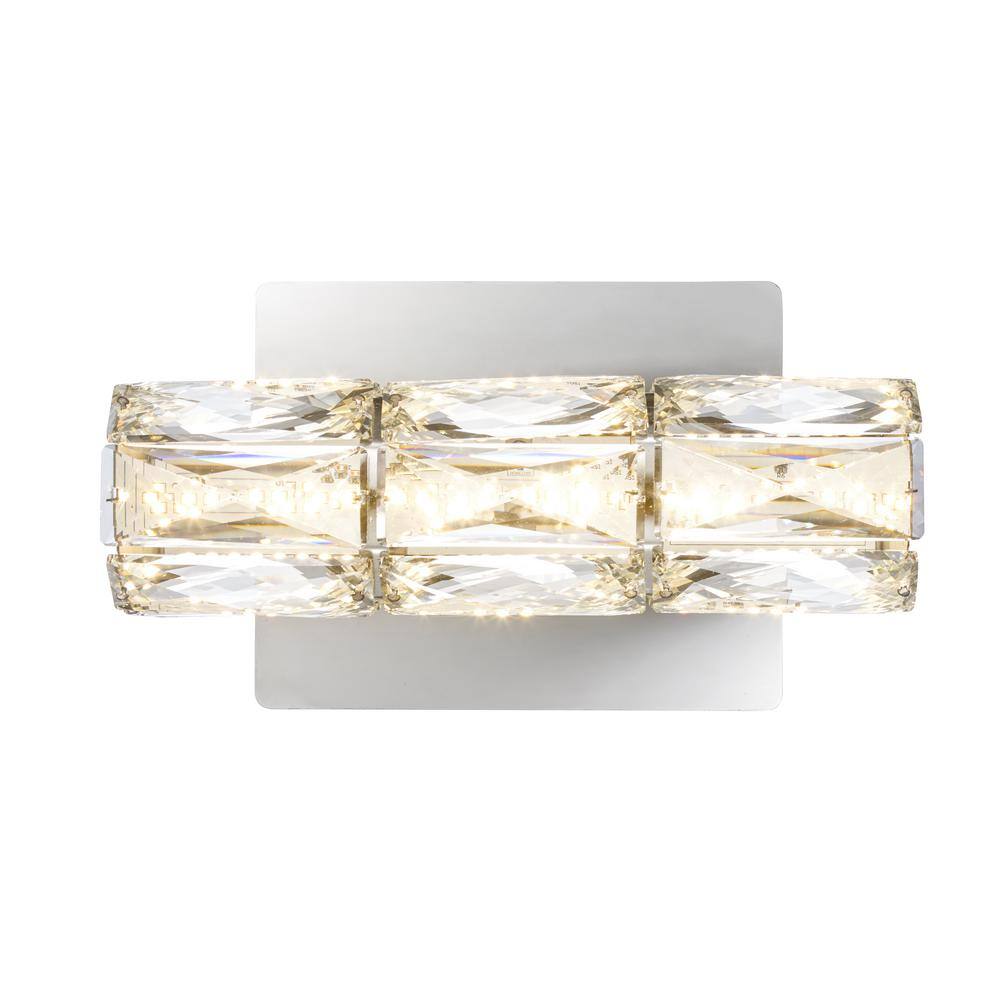 Home Decorators Collection Keighley Integrated LED Chrome and Crystal Indoor Wall Sconce Light Fixture C6360