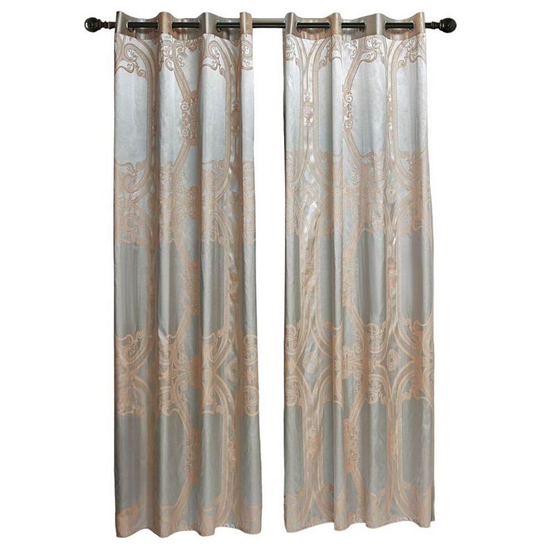 Dolce Mela Curtains Damask Jacquard Grommet Semi-Blackout