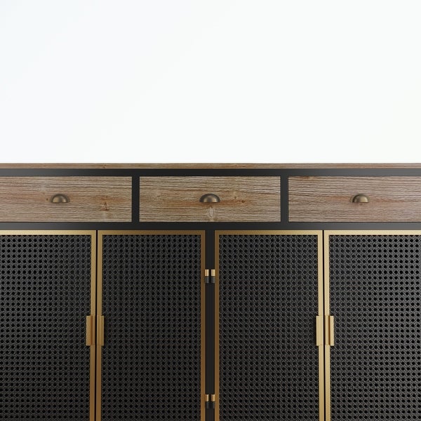 4 Doors Modern Sideboard with 3 Top Drawers