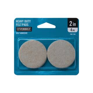 Everbilt 2 in. Beige Round Felt Heavy Duty Self-Adhesive Furniture Pads (4-Pack) 49927