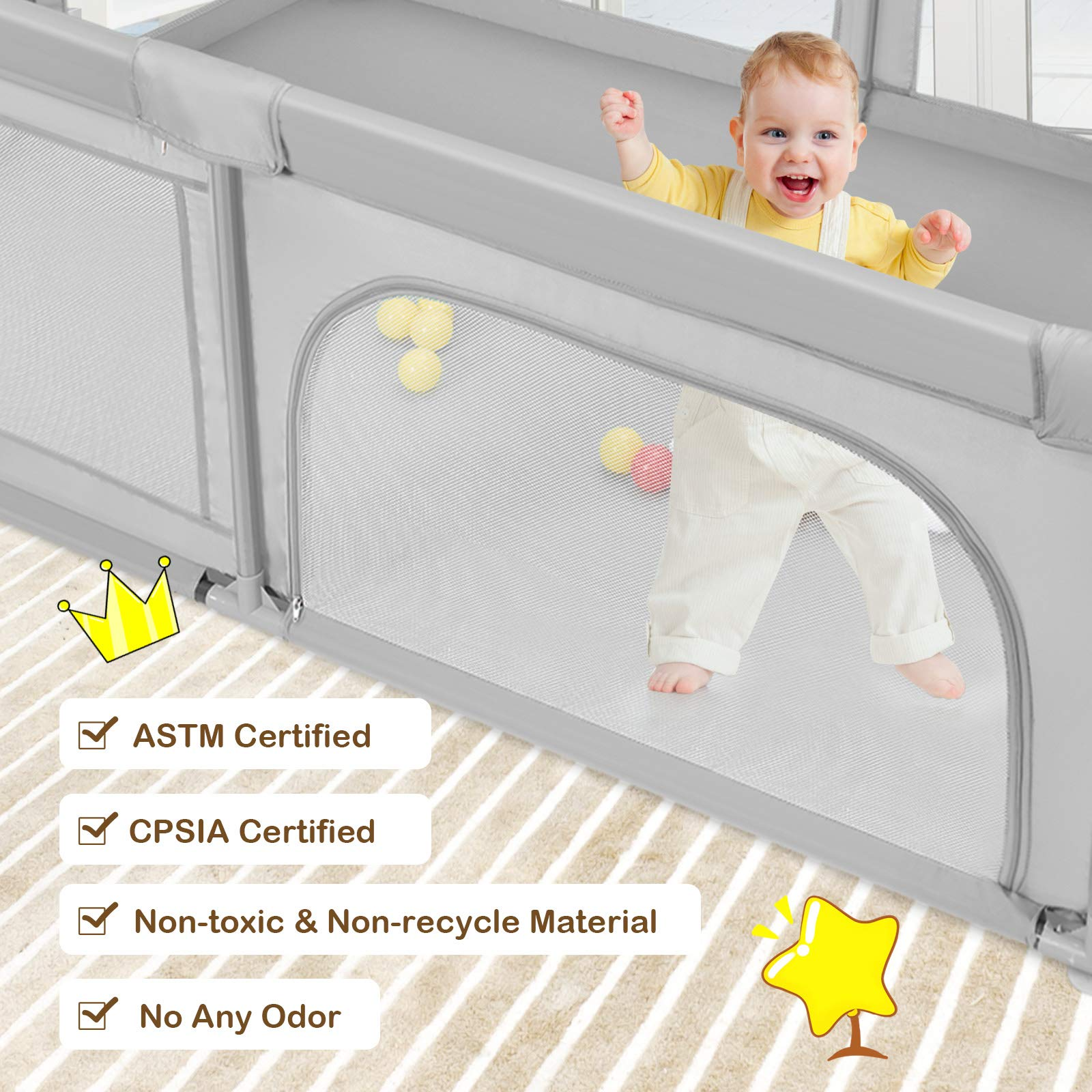 Costzon Baby Playpen, Extra Large Playpen for Toddlers Baby, Portable Baby Fence