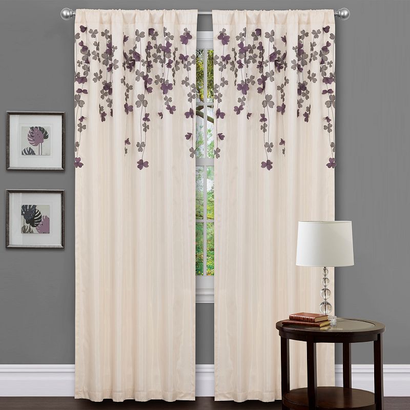 Lush Decor Flower Drop Window Curtain