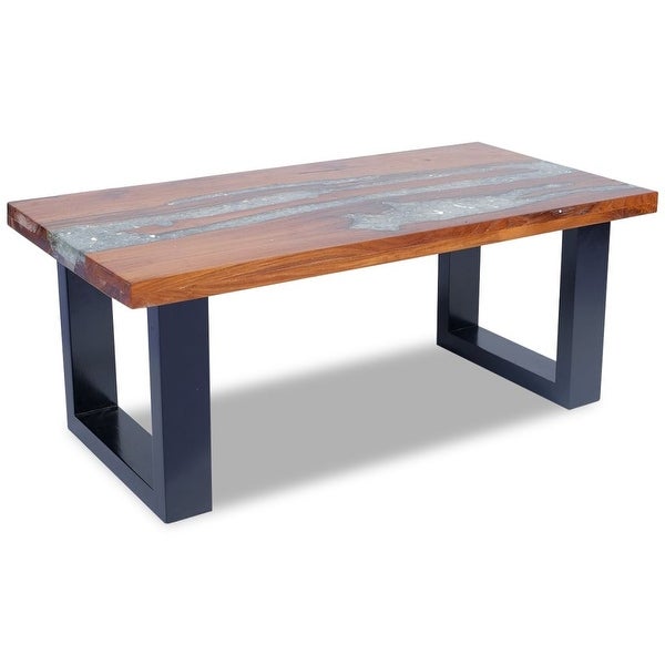 vidaXL Coffee Table Teak Resin 39.4