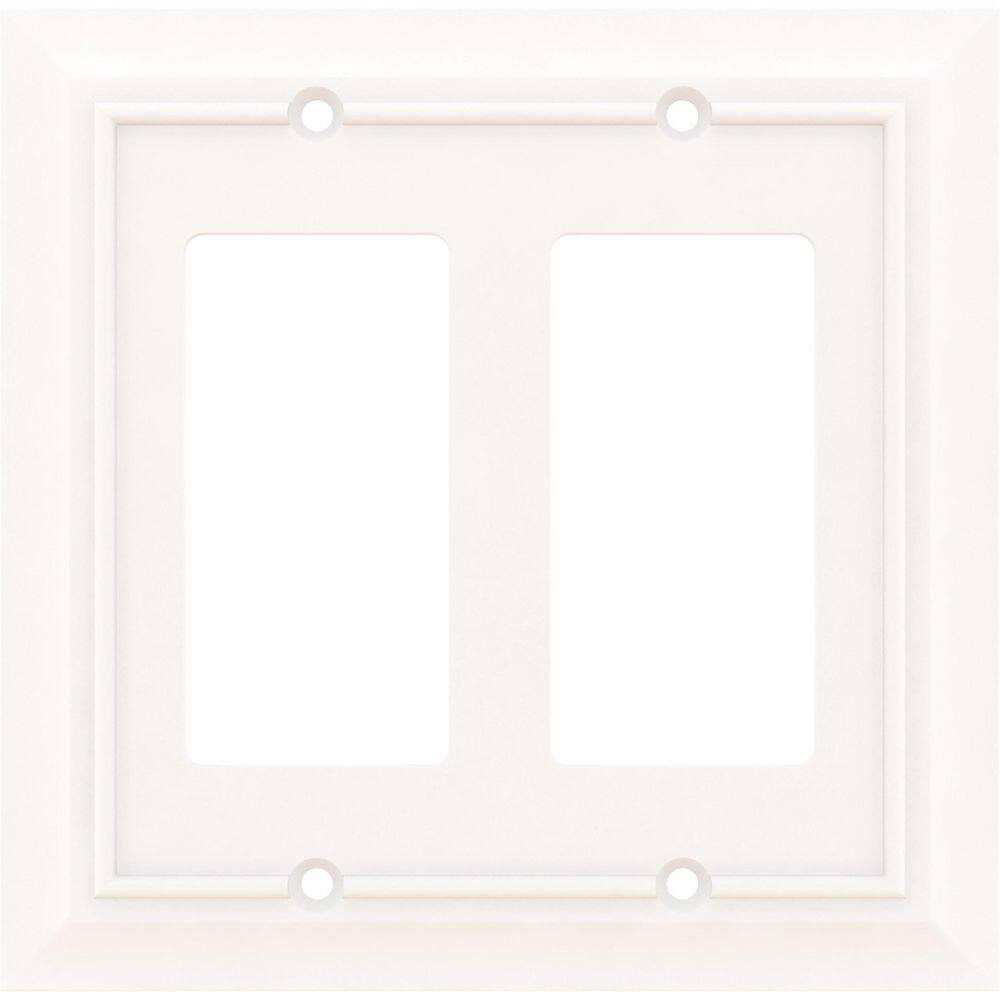 Hampton Bay Derby White 2-Gang Double Rocker Wall Plate (1-Pack) W31565C-W-U