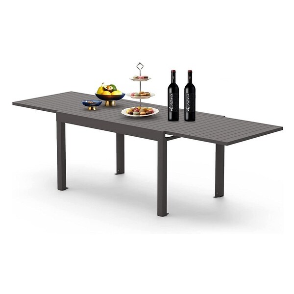 Extendable Patio Dining Table，Metal Indoor Outdoor 53