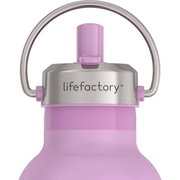 Lifefactory 24oz Stainless Steel Sport Bottle With Straw Cap Pink