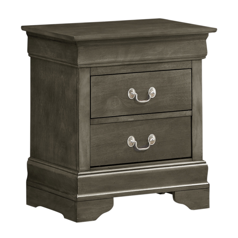 Louis Philippe 2 Drawer Nightstand (24 in. H X 22 in. W X 16 in. D)