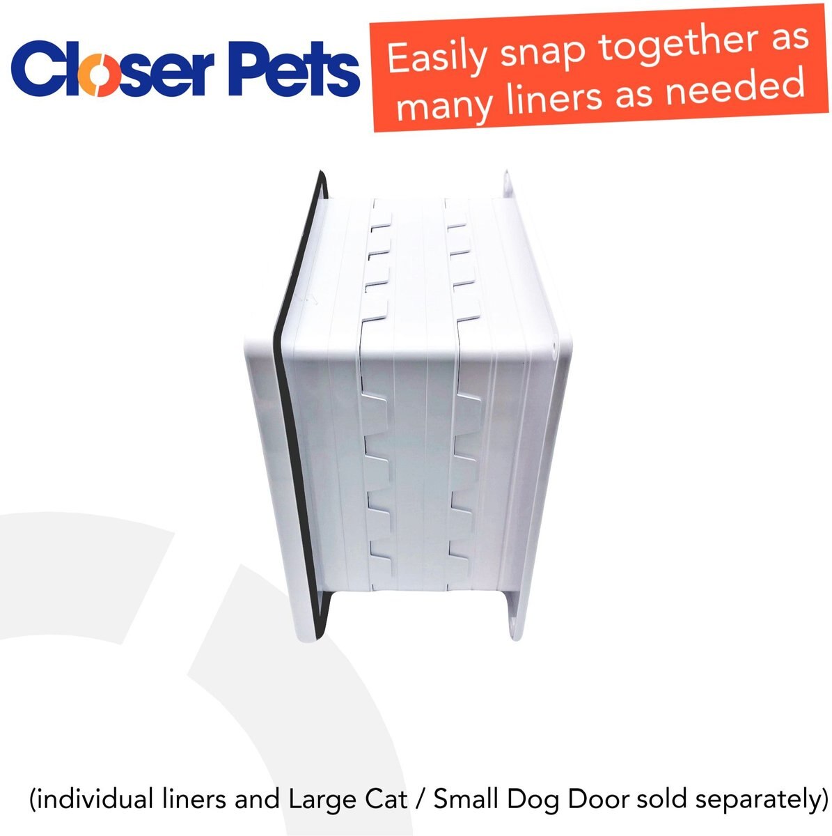 Closer Pets 2-inch Wall Liner Door Accessory， White， Large