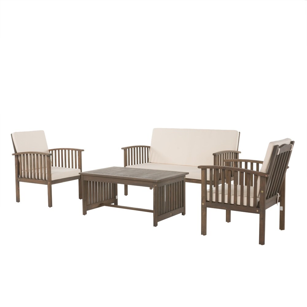 Carolina 4 piece Outdoor Acacia Sofa Set by Christopher Knight Home