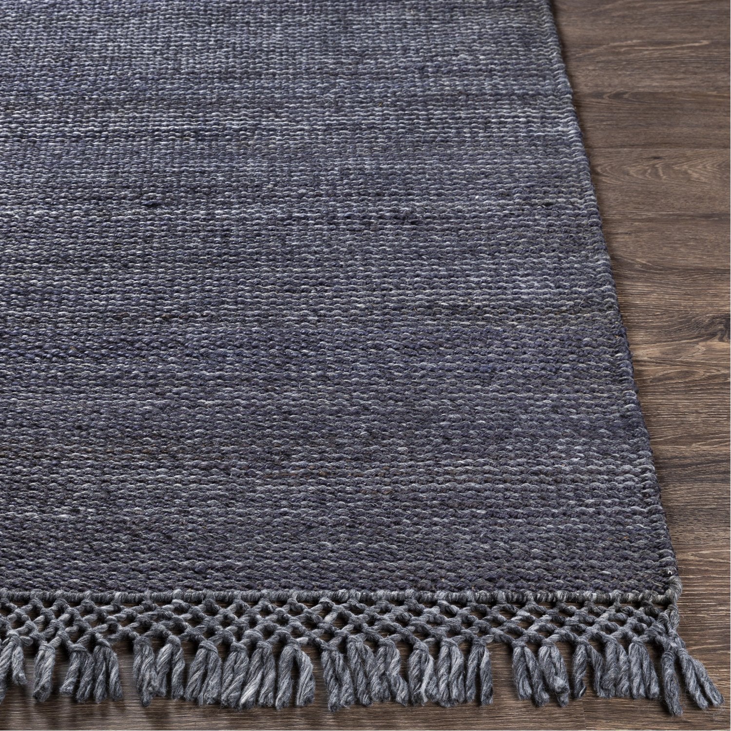 Southampton Hand Woven Rug in Navy, Medium Gray