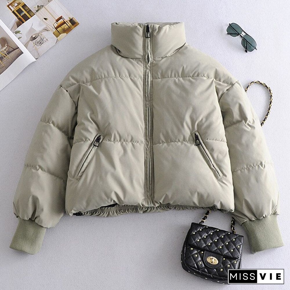 New Winter Thick Warm Snow Parka Coat Women Solid Jacket Outwear Female Casual Loose Black Short Parkas Mujer Casaco Feminino