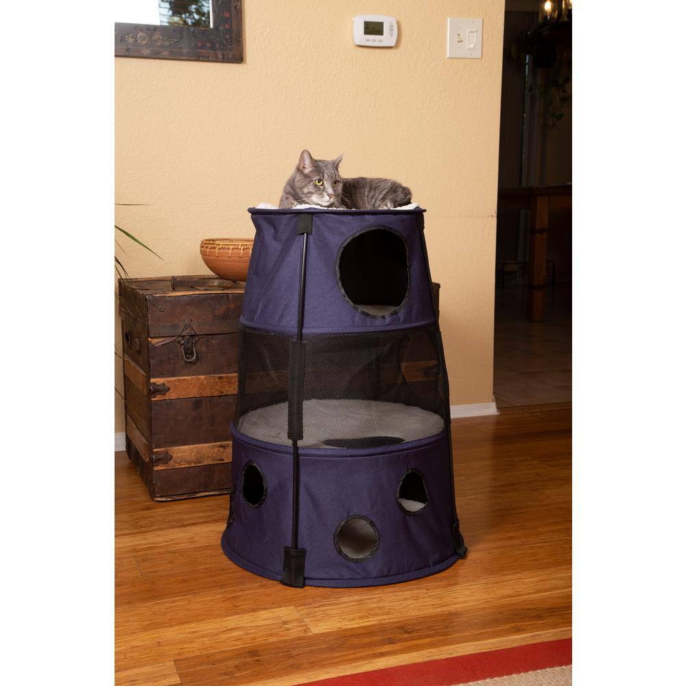 K and H Pet Products Classy Dark Denim Kitty Tower 100544945