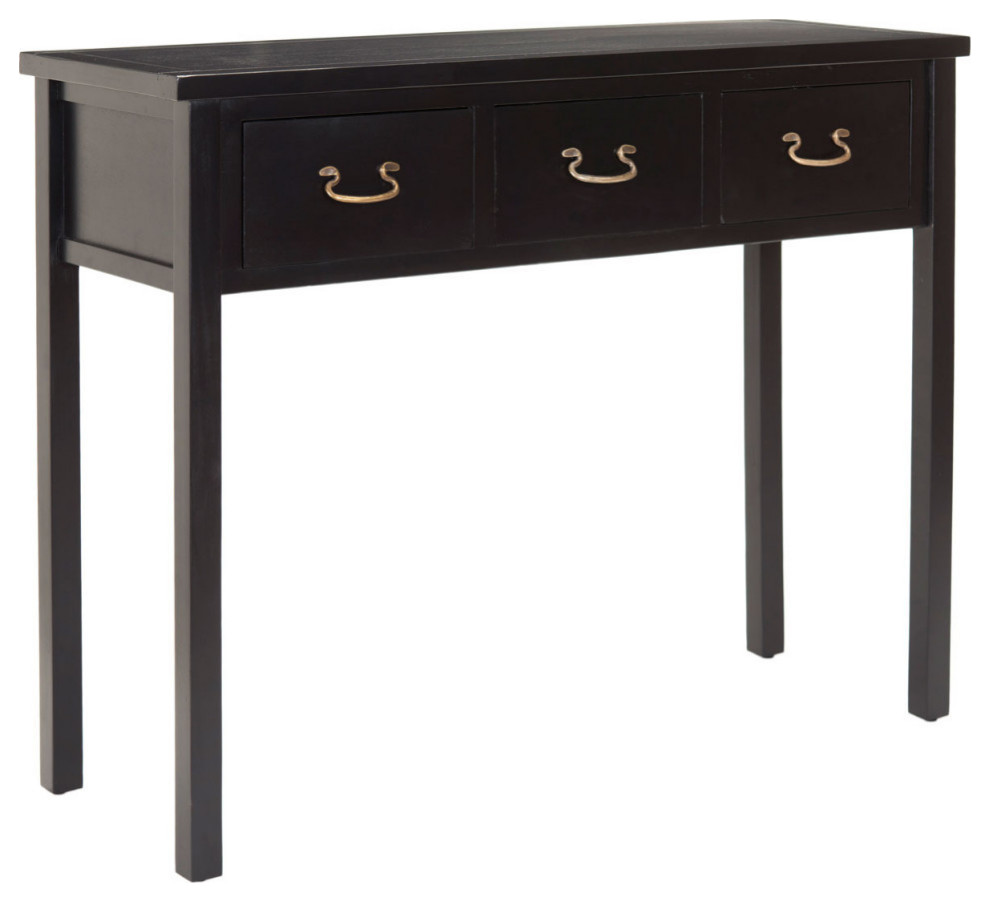 Lou Console With Storage Drawers  Black   Transitional   Console Tables   by Rustic Home Furniture Deco  Houzz