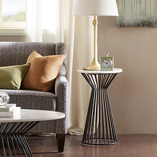 Madison Park Marbury Pedestal Round Accent Side Table   Transitional   Side Tables And End Tables   by HedgeApple  Houzz