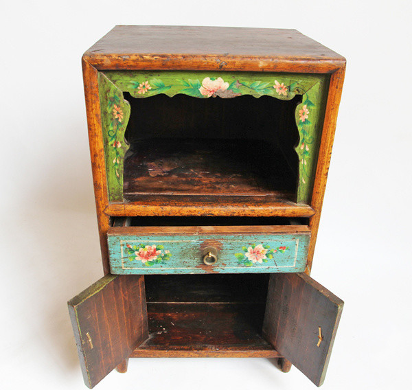 Consigned Vintage  Painted Mongolian Side Cabinet   Asian   Accent Chests And Cabinets   by Design Mix Furniture  Houzz