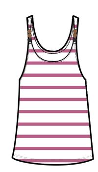 Sage Stripe Vest - Fuchsia