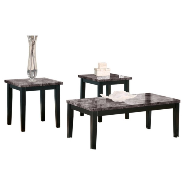 Set Of 3 Maysville Occasional Table Sets Black Signature Design By Ashley