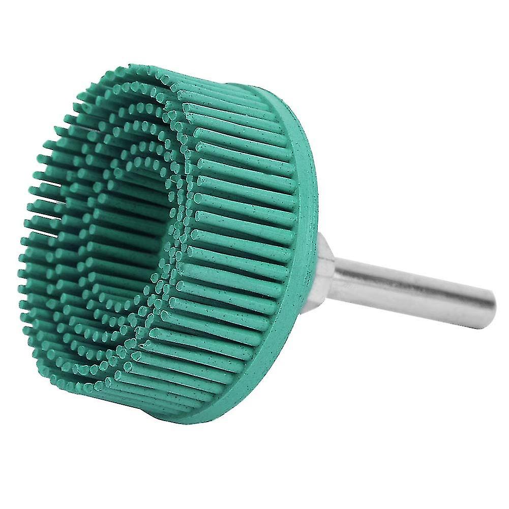 2 Inch Bristle Disc Emery Rubber Abrasive Buffing Brush Buffing Wheel For Burr Rust Removal Green