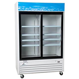 Cooler Depot 45 cu. ft. 2 Door Merchandiser Commercial Refrigerator in White dxxg1.2bm2fs