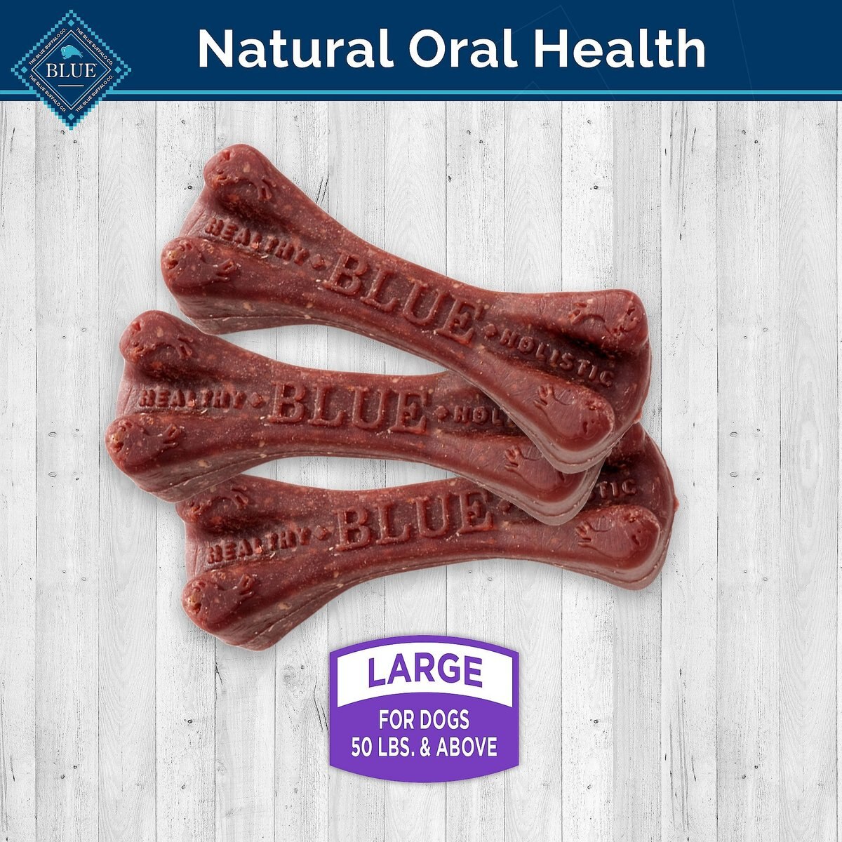 Blue Buffalo Dental Bones All Natural Rawhide-Free Large Dental Dog Treats