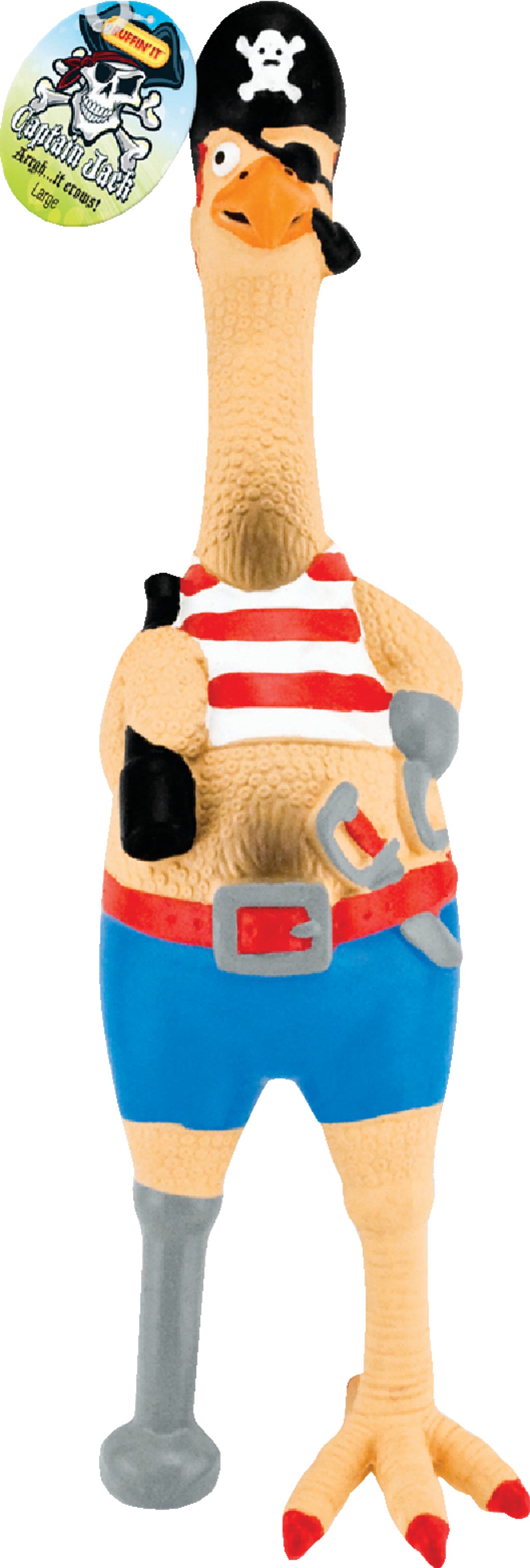 Westminster Pet Ruffinand#039 It Captain Jack Chicken Dog Toy 17 In. Multi-Colored