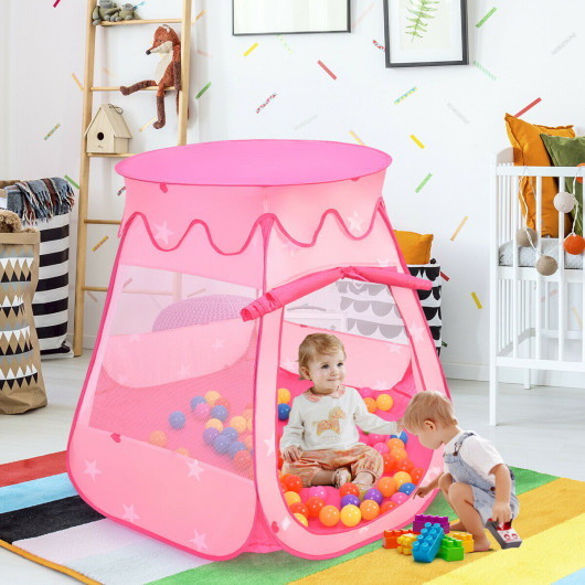 Costway 12953406 Pink Portable Kid Play House Play...