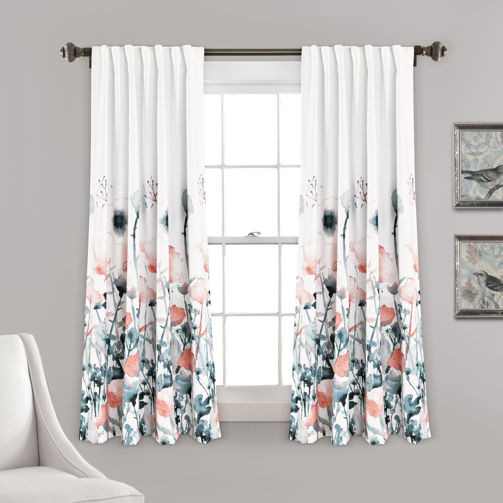 Zuri Flora Room Darkening Window Curtain Panel Set