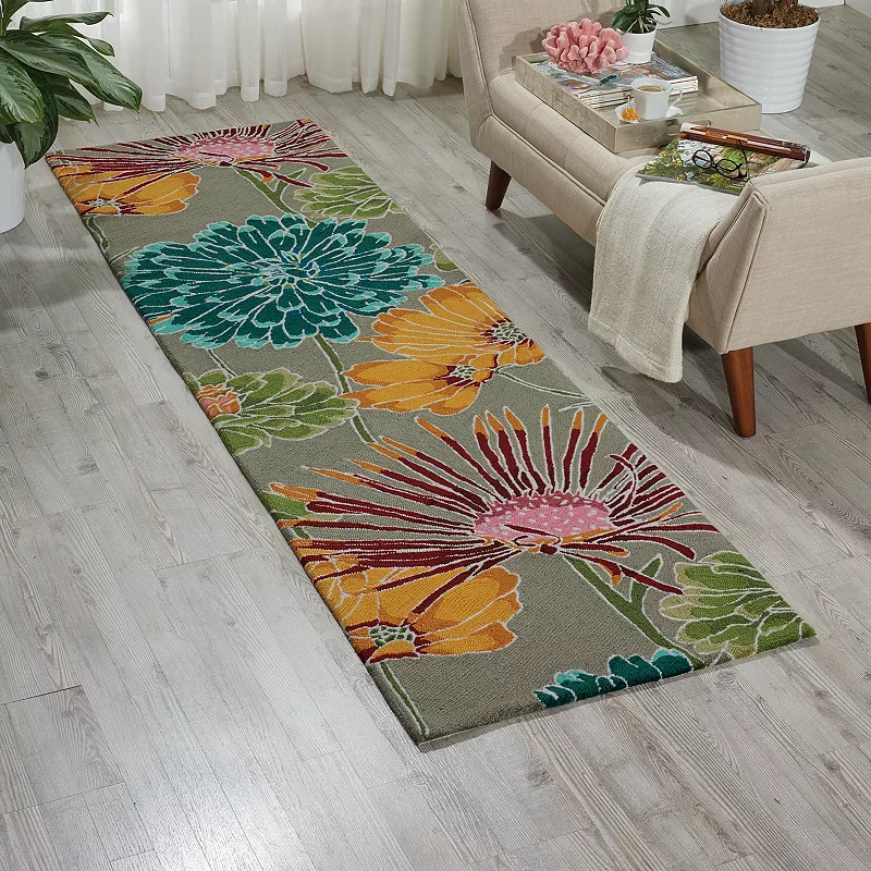 Nourison Fantasy Floral Gray Area Rug