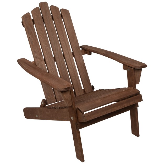 Brown Classic Folding Wooden Adirondack Chair