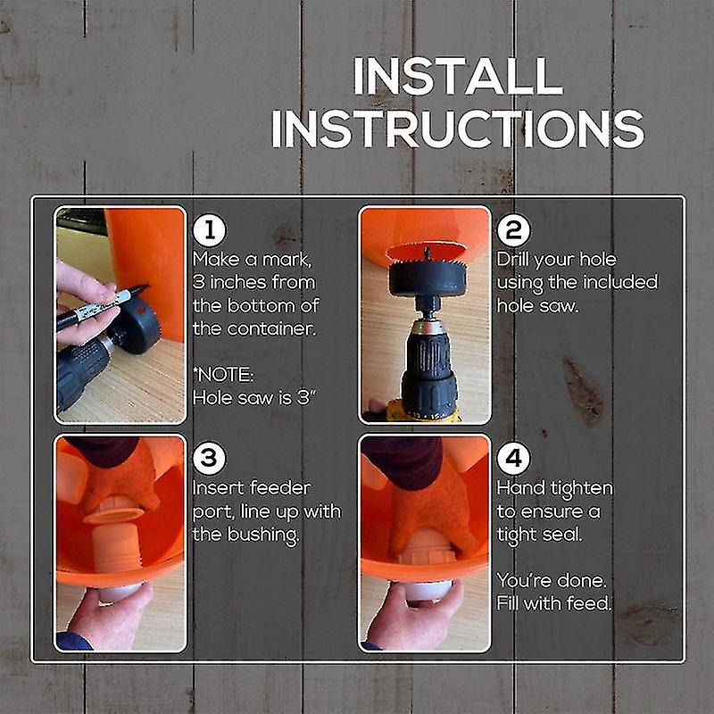 Diy Cken Er Rain Poultry Er Port Kit For Ets， Els， Bins， Troughs