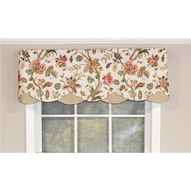 RLF Home Gianna Petticoat Valance Rod Pocket， Contrast Bottom fabric