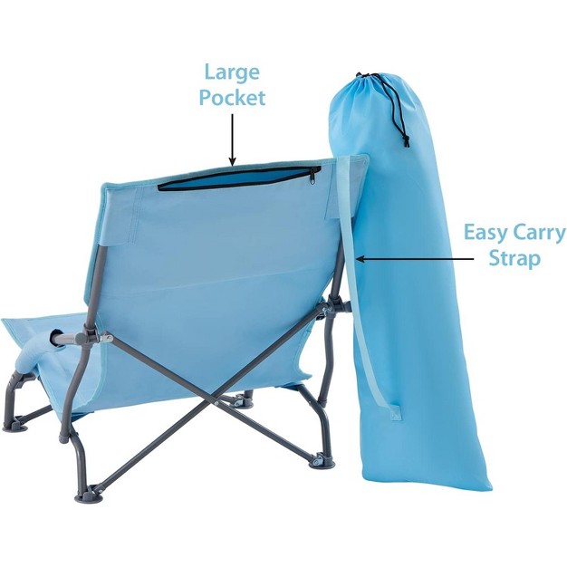 Maui And Sons Comfort Sling Back Bag Beach Camping Picnic Chair Lite Blue