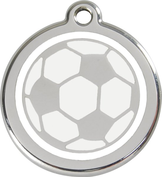 Red Dingo Soccer Ball Stainless Steel Personalized Dog and Cat ID Tag